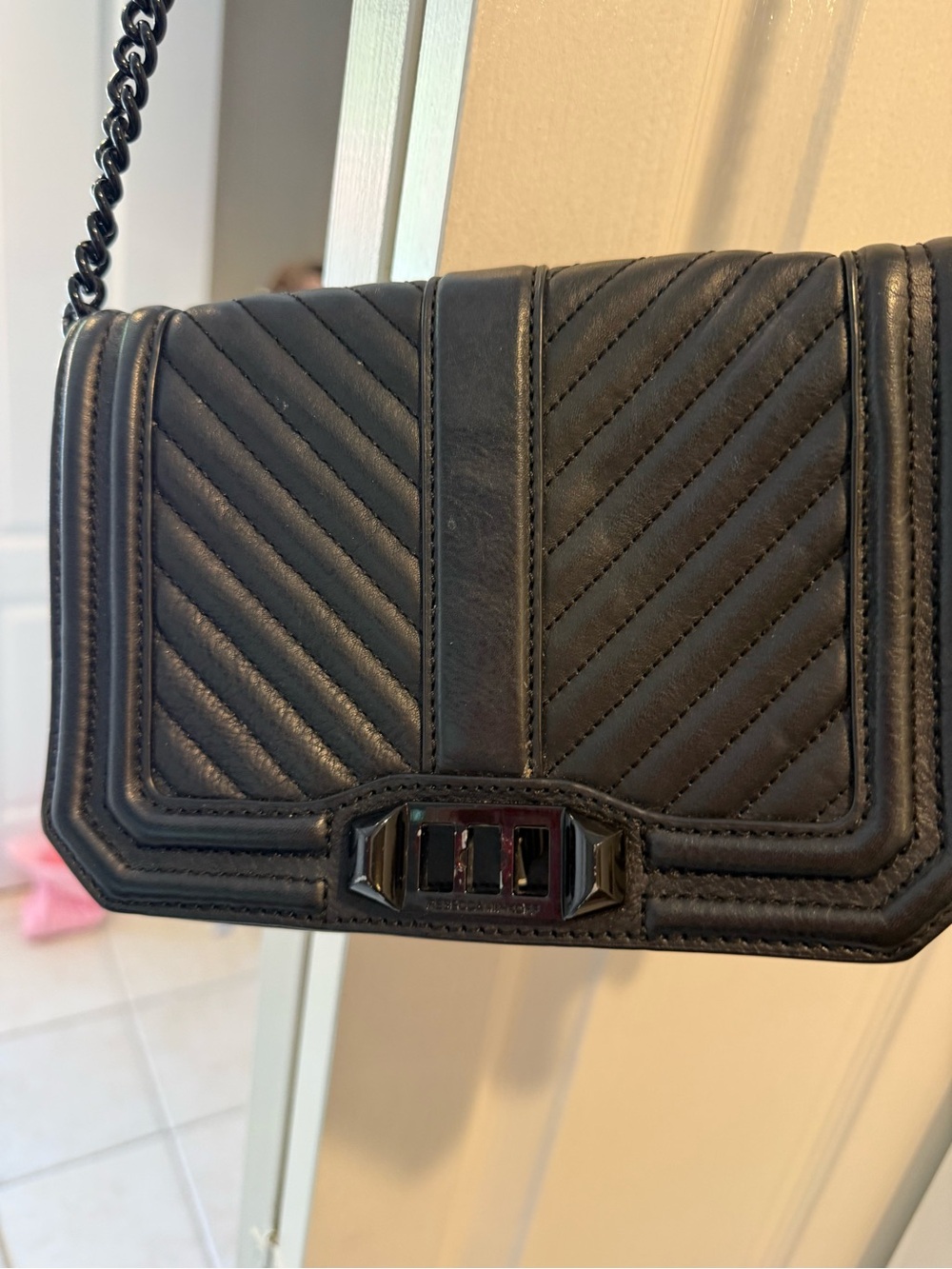 Rebecca Minkoff Women's Chevron Quilted Love Crossbody Bag,